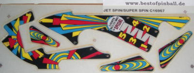 Jet Spin / Super Spin Plasticset (Gottlieb) - zum Schließen ins Bild klicken
